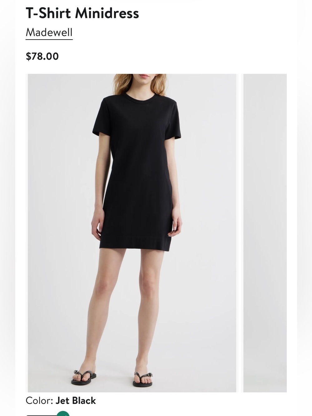 Madewell black mini t shirt dress. M.